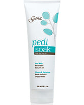 Closeup of  Gena Cleansing Foot Soak, Foot Bath in 8.5 ounce bottle showing its product details and information